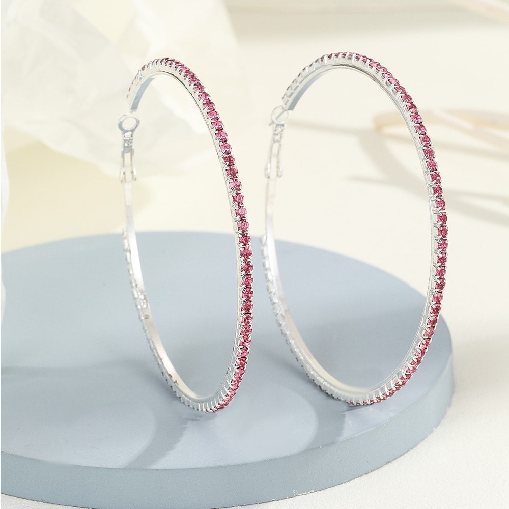 Women’s Rhinestone Hoop Earrings